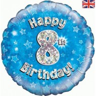 Blue Stars 8th Birthday Balloon